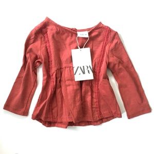 Zara • long sleeve shirt/blouse NWT 12-18m girl